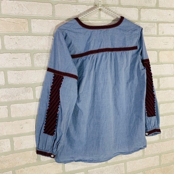 Joie Marlen Embroidered Chambray Blouse Size XS - Picture 9 of 9